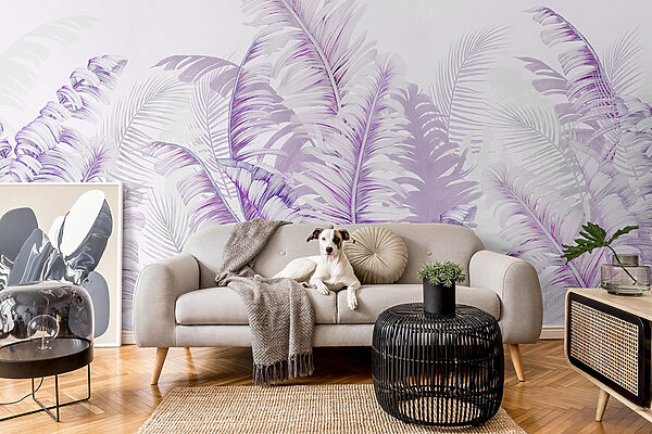 Delicate purple fern pattern design