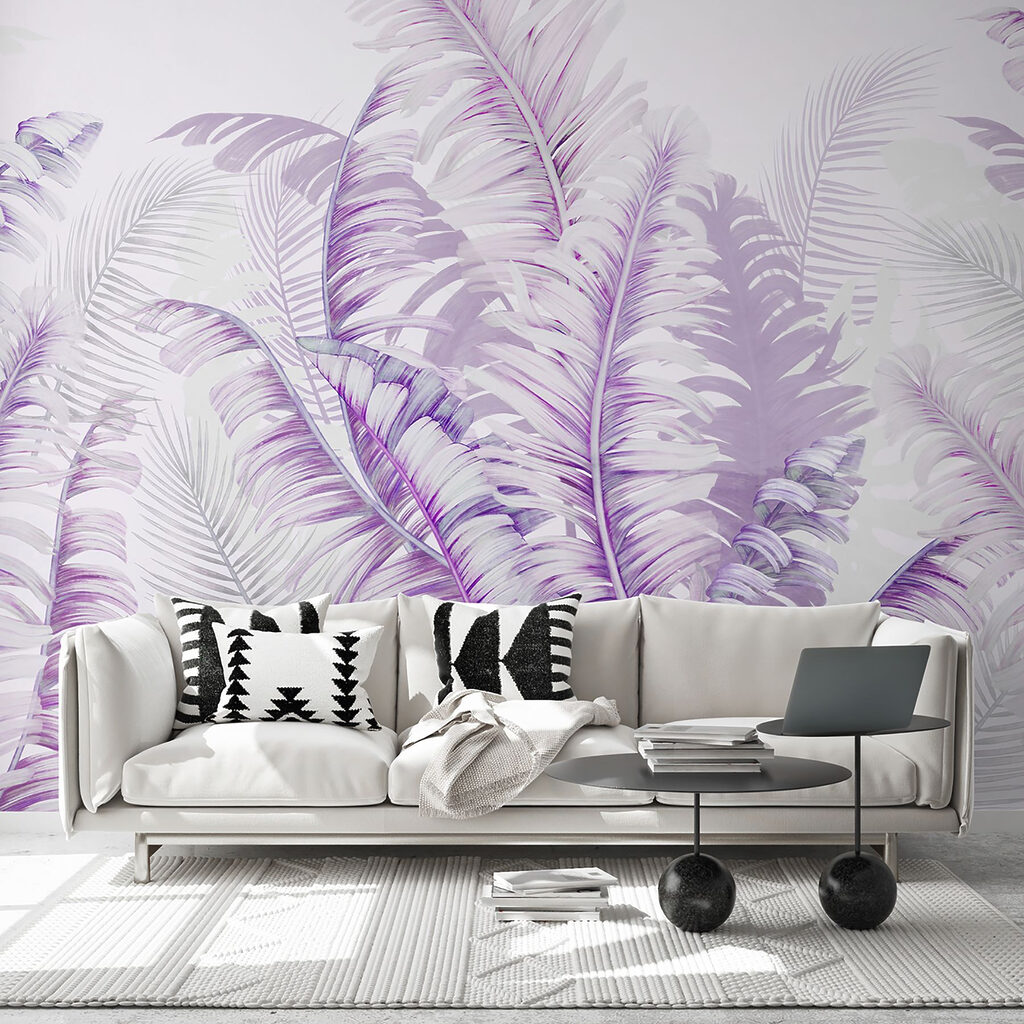 Delicate purple fern pattern design