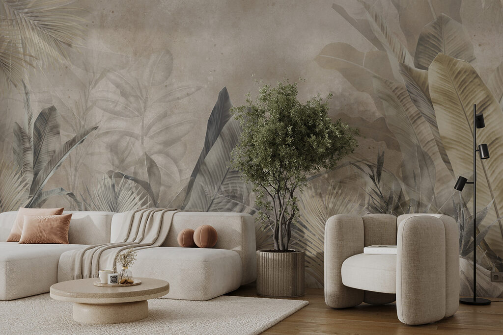 Elegant tropical foliage design artwork Elegant tropical foliage design artwork