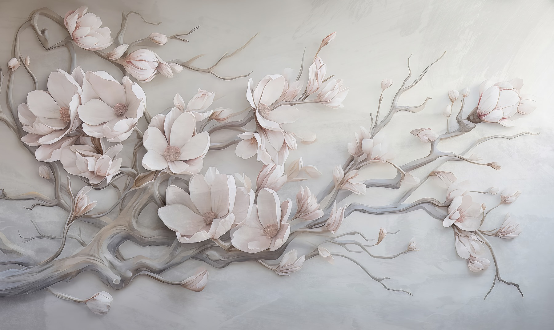 Painting of flowers on a wall