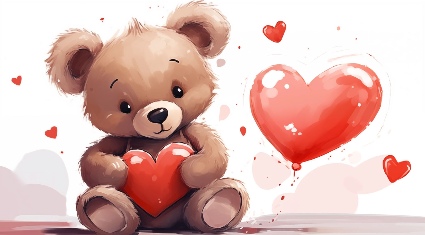 Teddy bear holding a heart