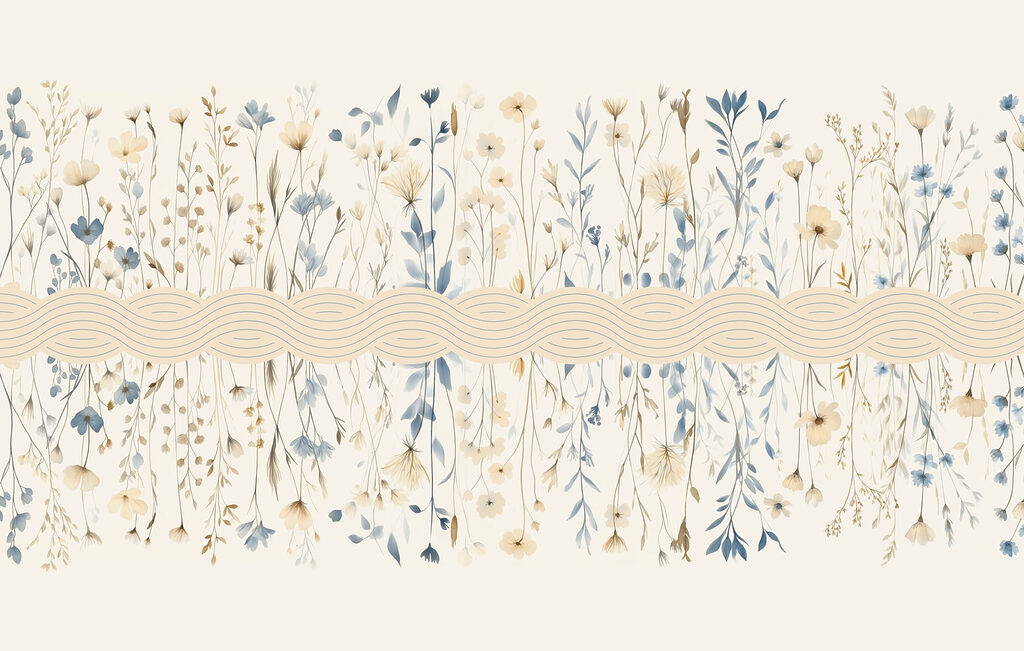 Floral μοτίβο με μπλε και λευκά λουλούδια Floral μοτίβο με μπλε και λευκά λουλούδια