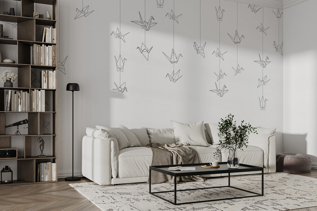 A group of origami birds A group of origami birds