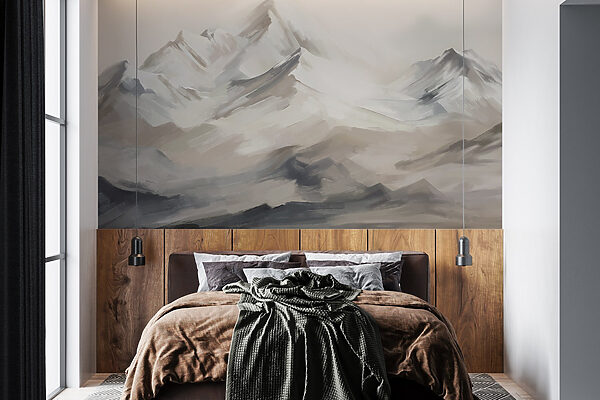 Painting of a mountain range