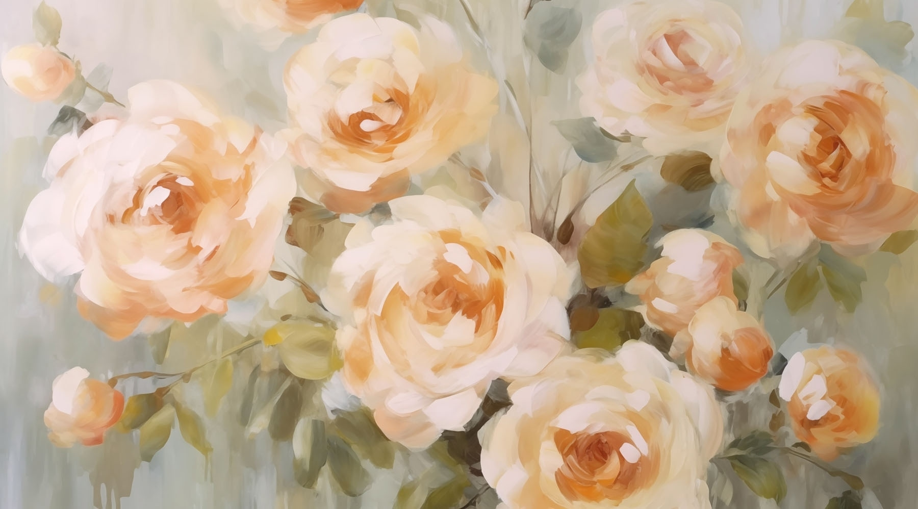 Painting of flowers on a white surface