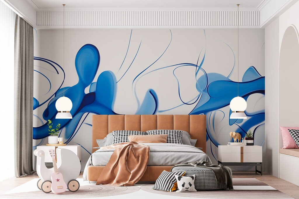 Blue swirls on a white background Blue swirls on a white background