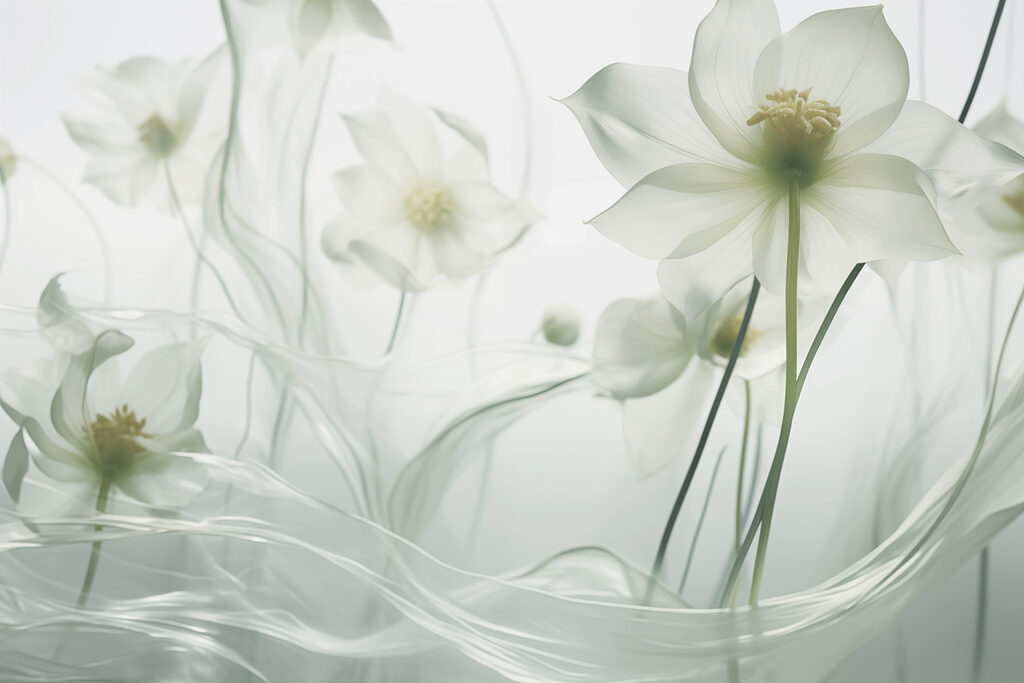 White flowers with long stems and stems
