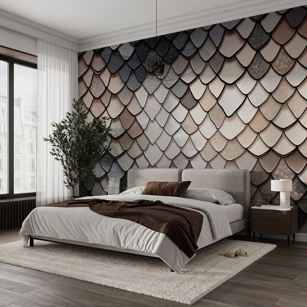 Textured scales in muted color palette