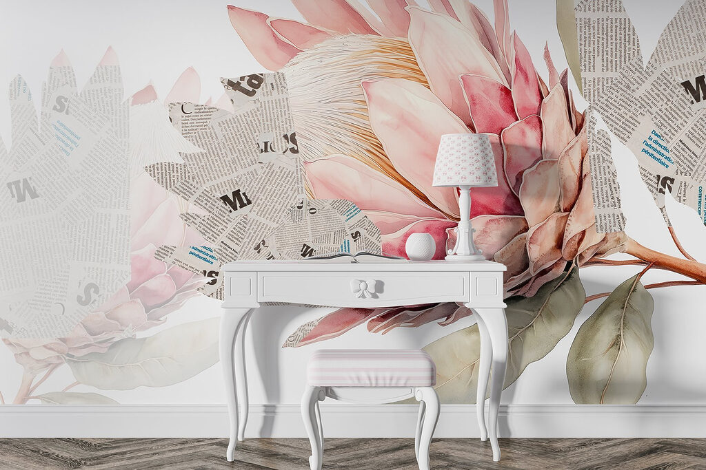 Flower with newspaper and newspaper