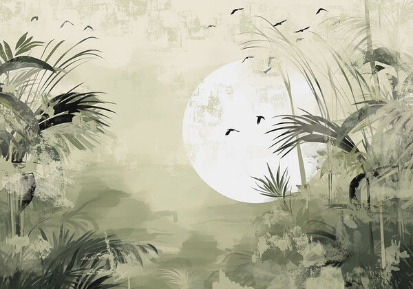 Painting of a tropical forest