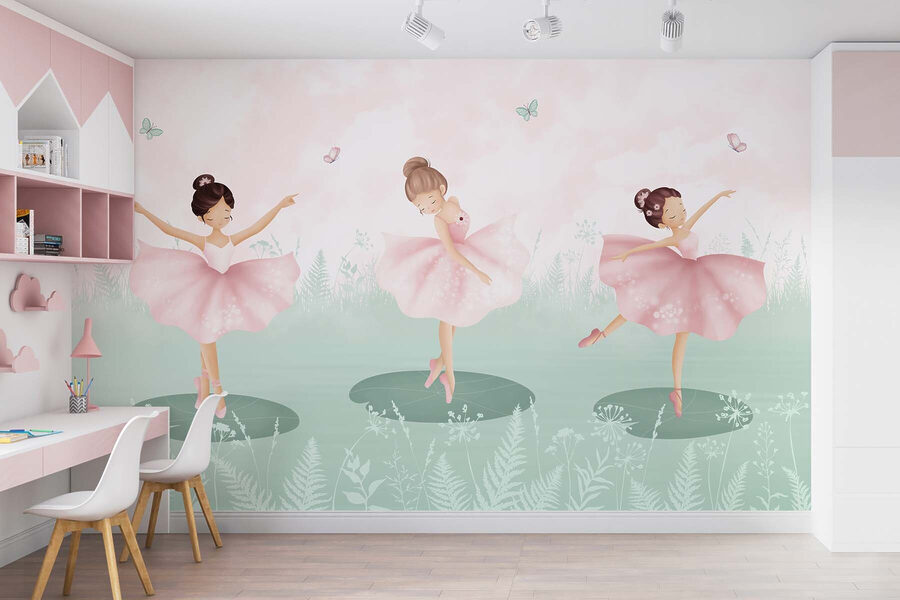 Group of girls dancing in a field Group of girls dancing in a field