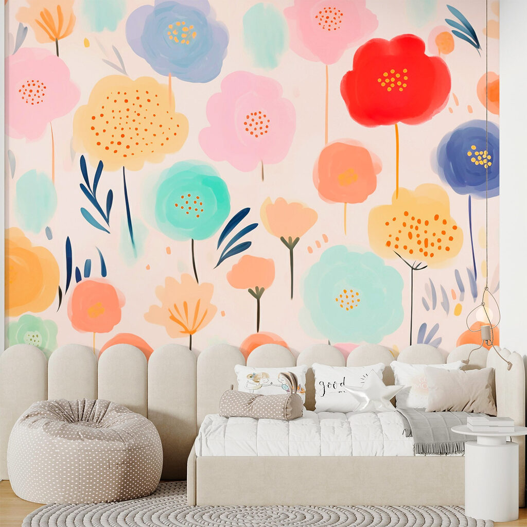 Colorful flowers on a white background