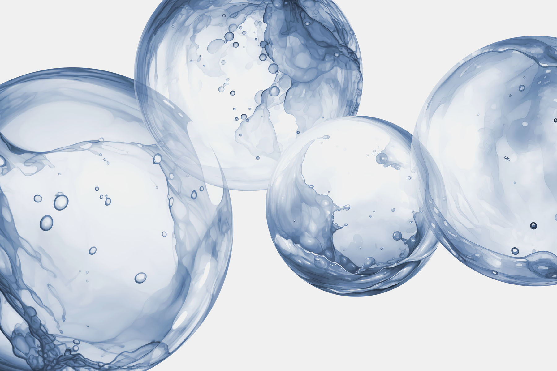 Group of bubbles with bubbles in the air