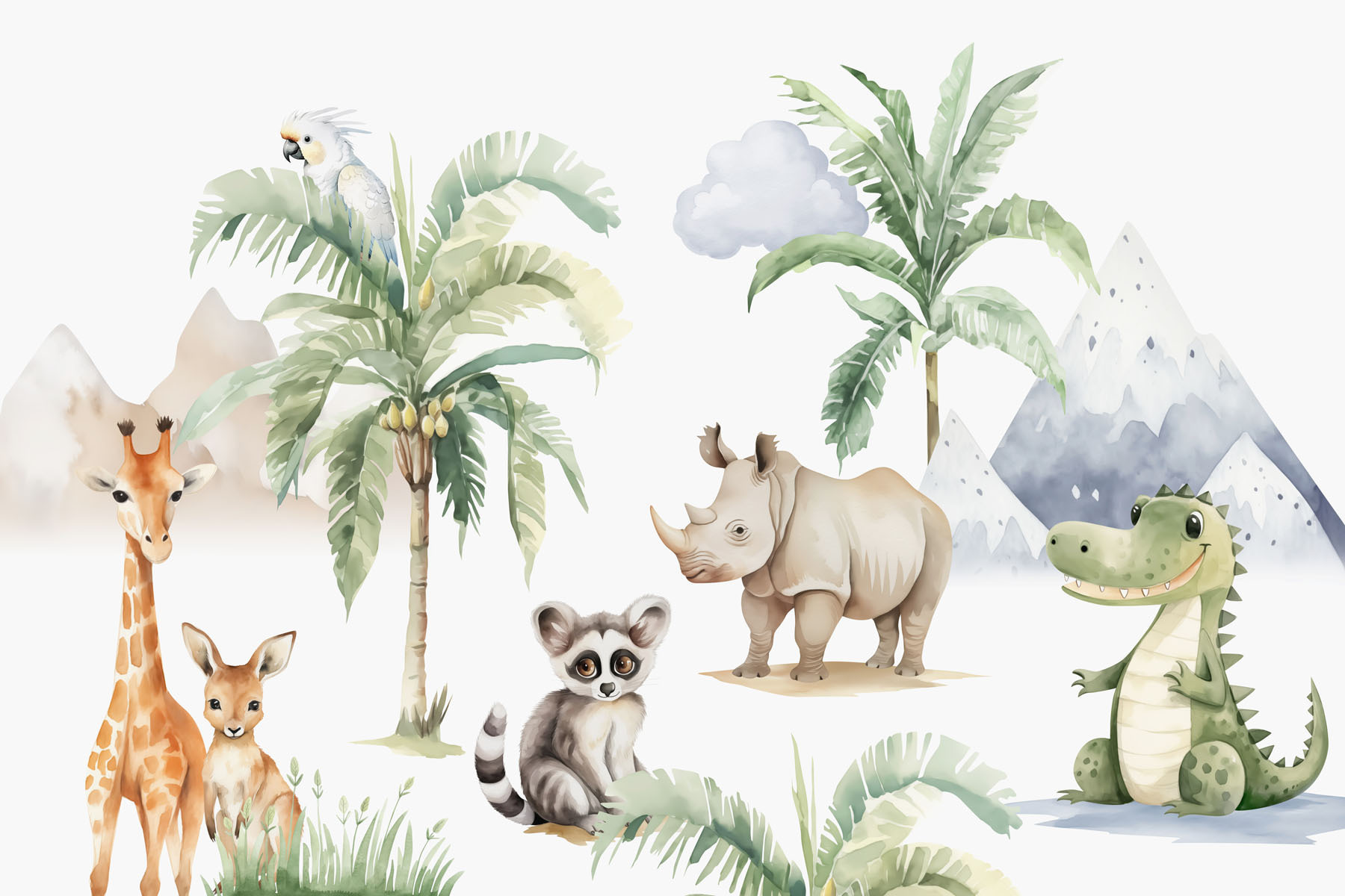 Group of animals in a forest