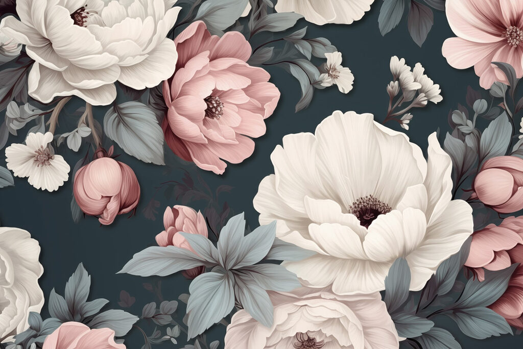 Floral μοτίβο με λευκά και ροζ λουλούδια Floral μοτίβο με λευκά και ροζ λουλούδια