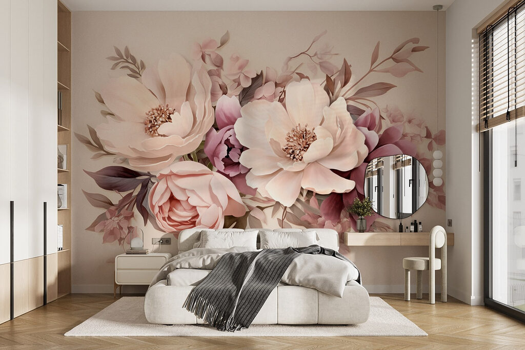 Group of flowers on a white background