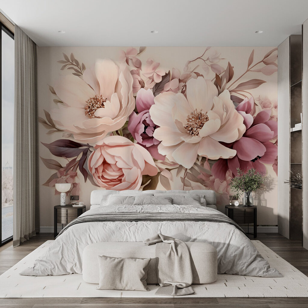 Group of flowers on a white background