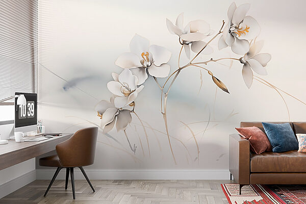 White flowers on a branch