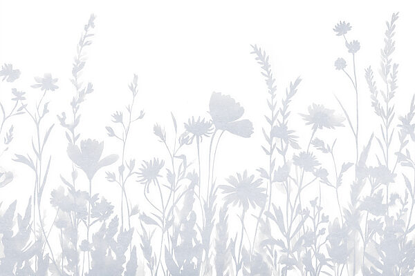 White flower silhouettes