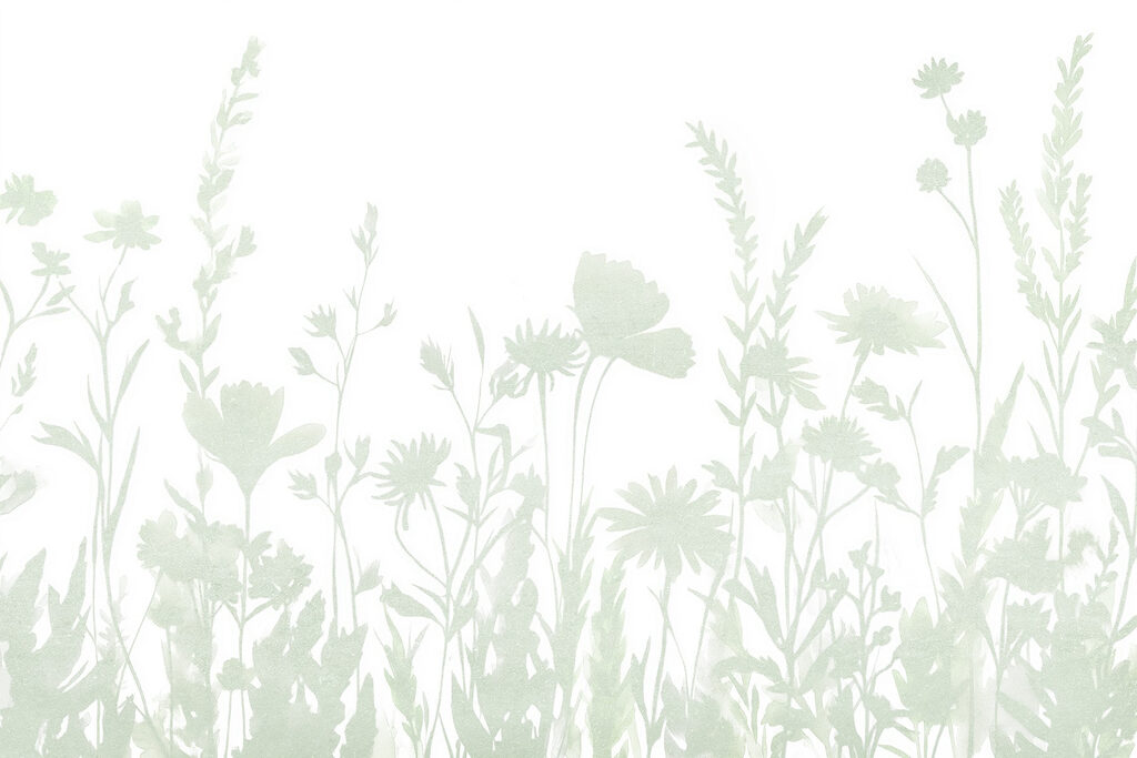 Whimsical floral silhouette design displayed Whimsical floral silhouette design displayed