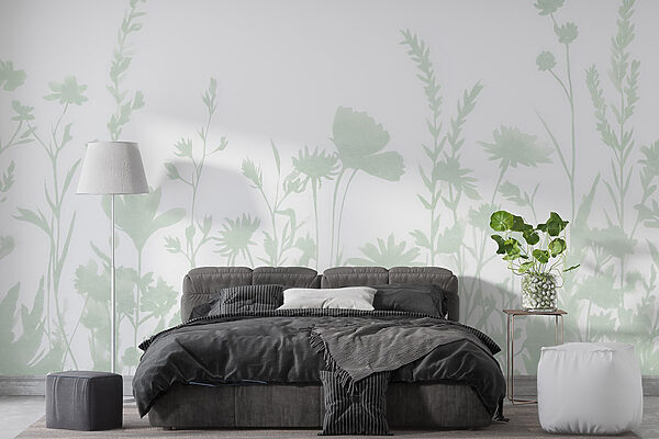 Whimsical floral silhouette design displayed Whimsical floral silhouette design displayed