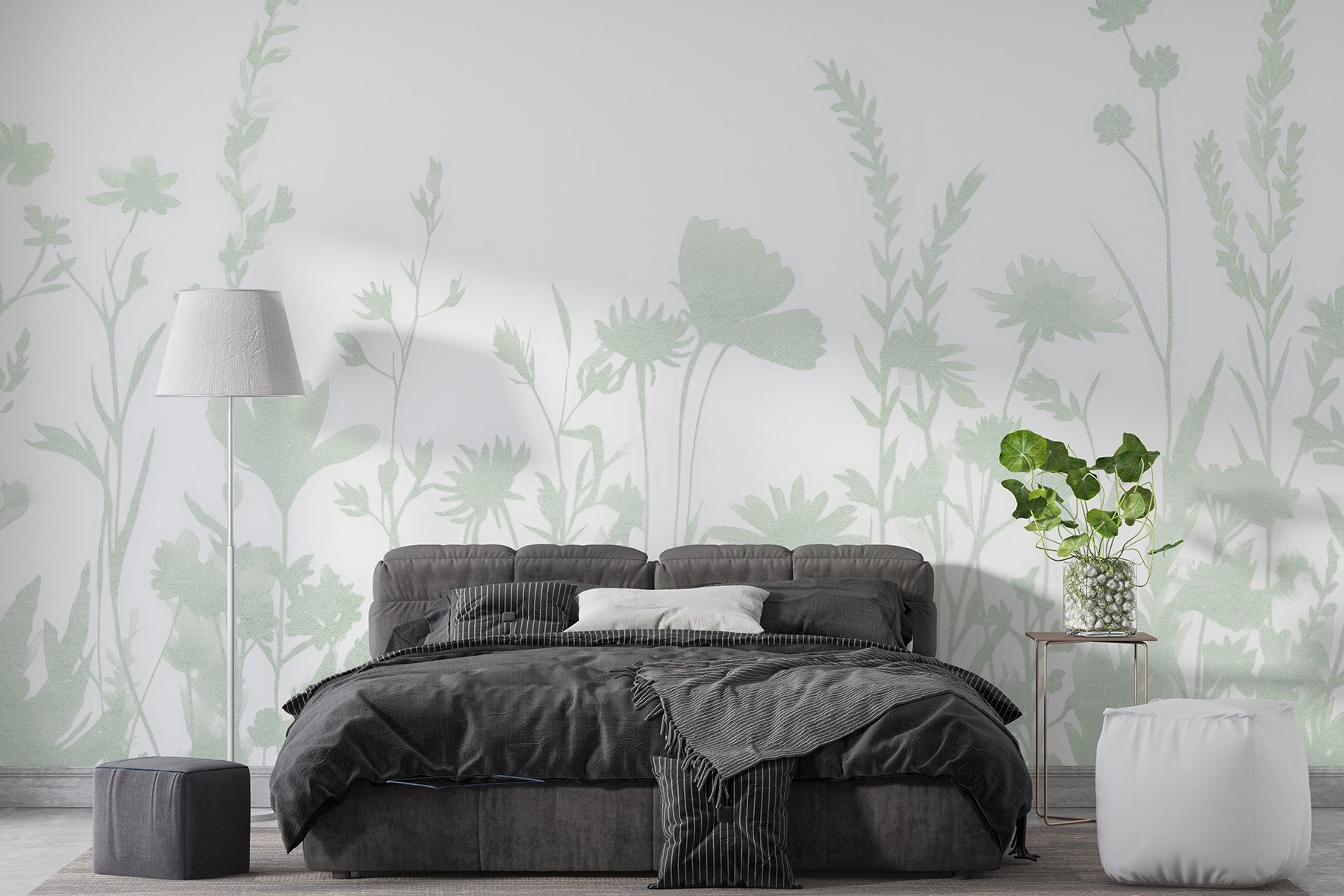 Whimsical floral silhouette design displayed Whimsical floral silhouette design displayed