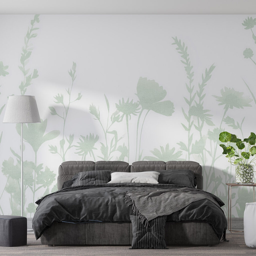 Whimsical floral silhouette design displayed Whimsical floral silhouette design displayed