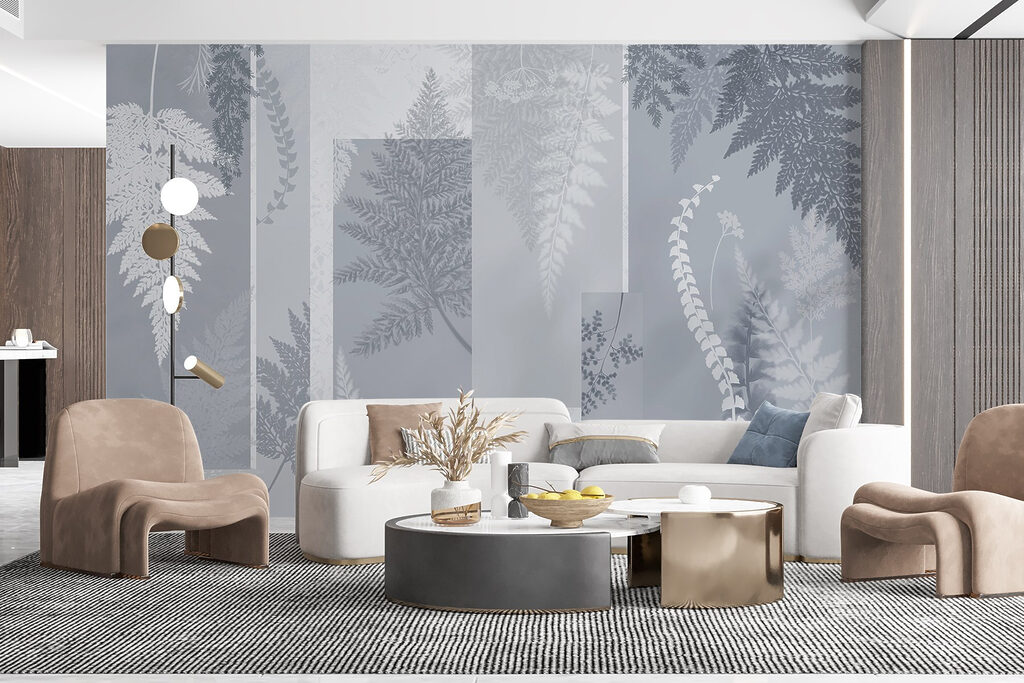 Grey and white floral pattern