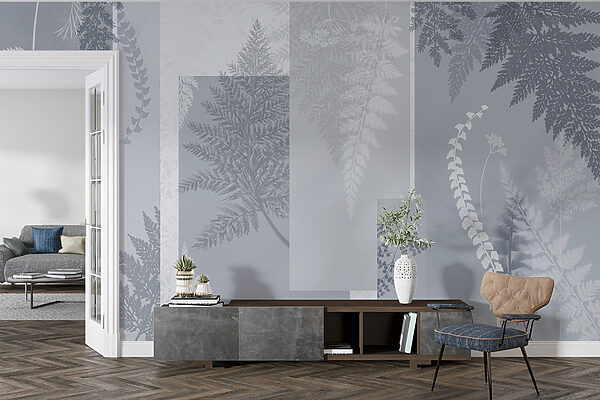 Grey and white floral pattern