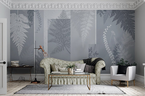 Grey and white floral pattern