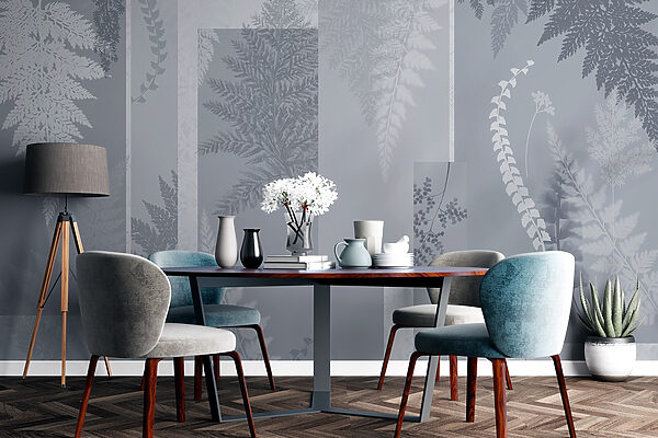 Grey and white floral pattern