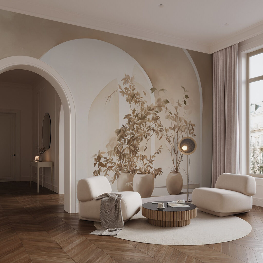 Group of potted plants in a room