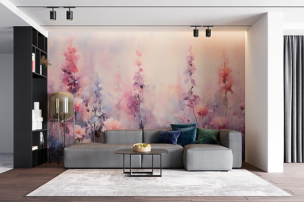 Painting of flowers in a field