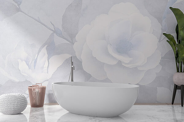 White flower with leaves