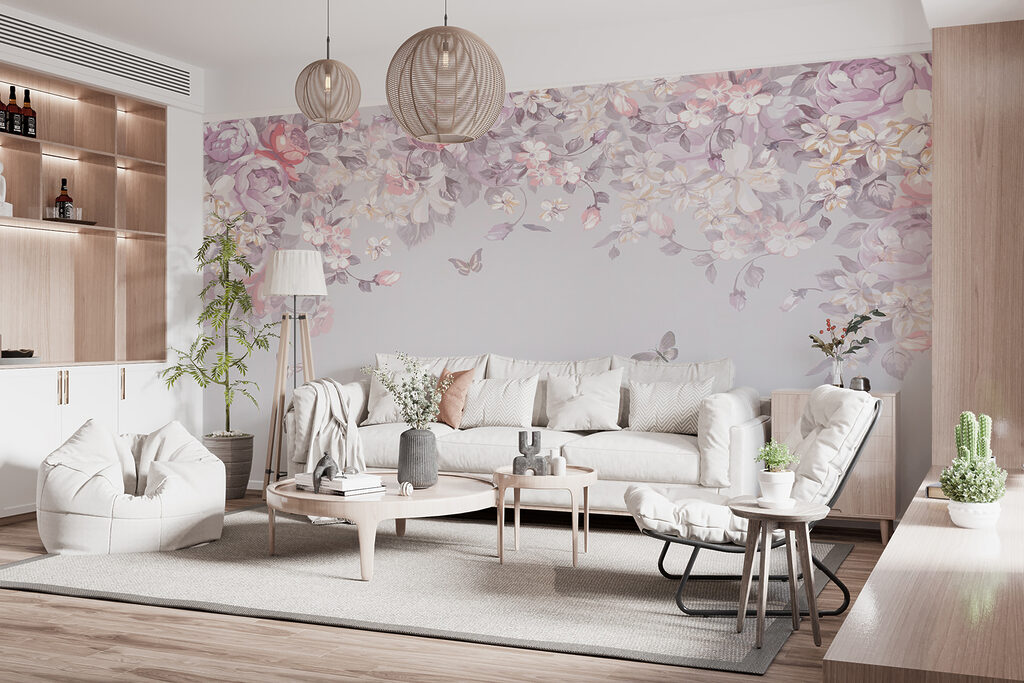 Floral pattern with butterflies