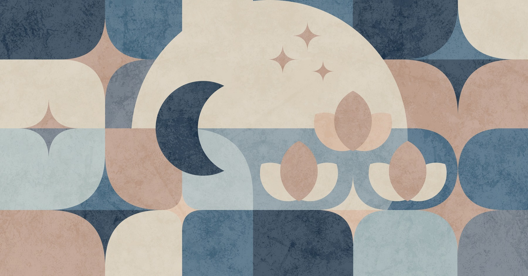 Blue and pink geometric design