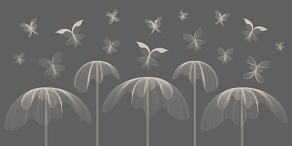 Butterflies and butterflies flying in the sky