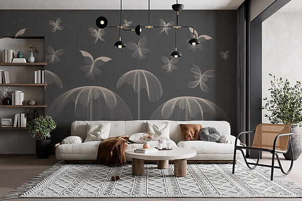 Butterflies and butterflies flying in the sky