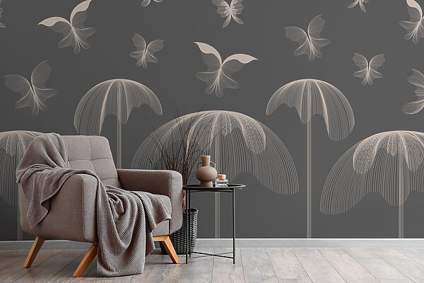 Butterflies and butterflies flying in the sky