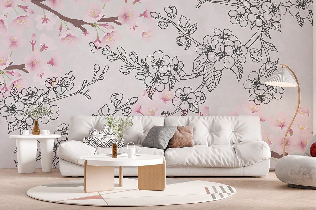 Delicate blossoms in soft pastels