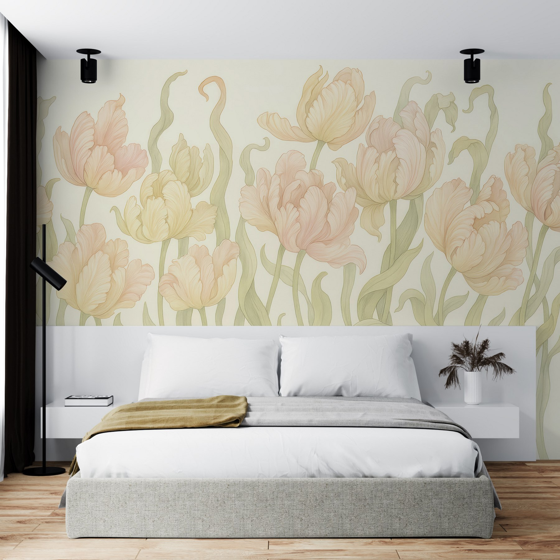 Delicate tulips in soft hues