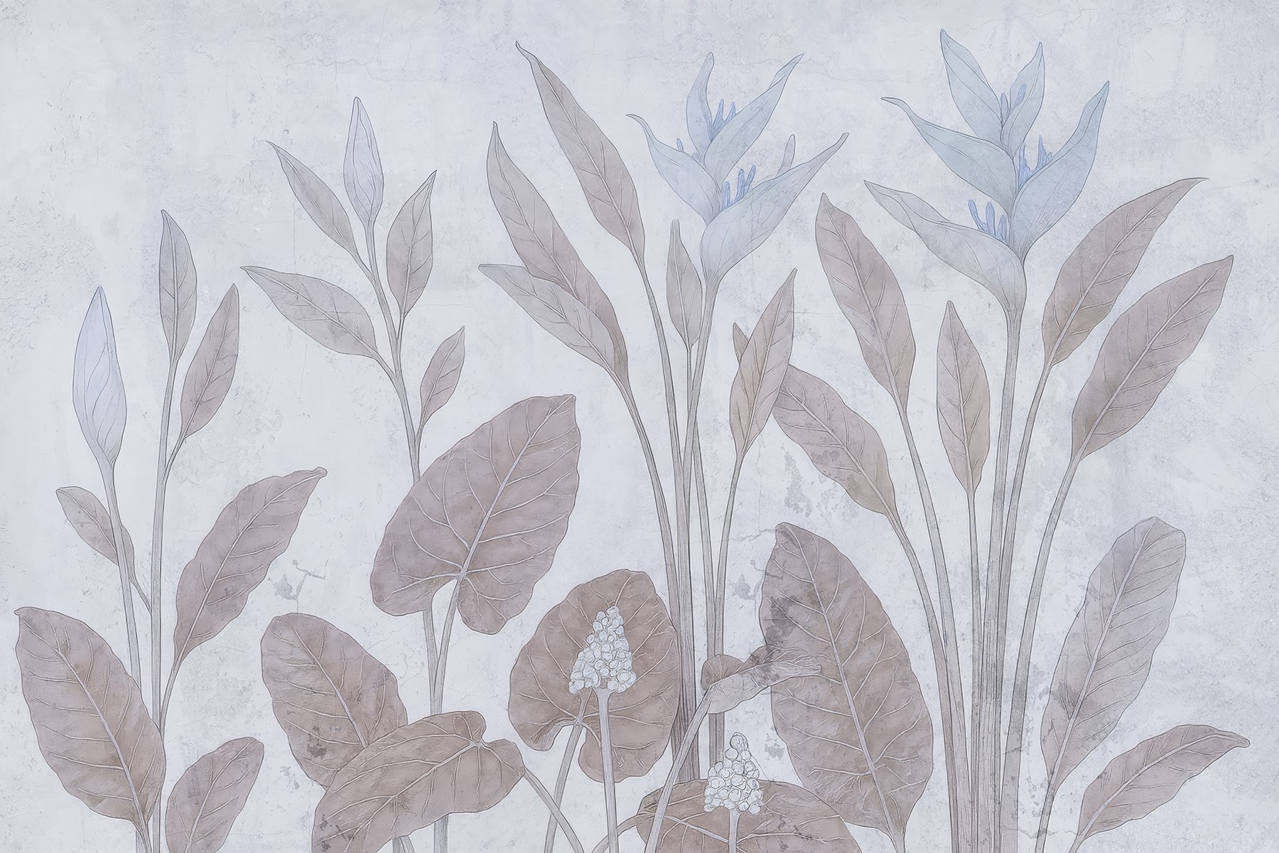 Delicate botanical design in soft tones