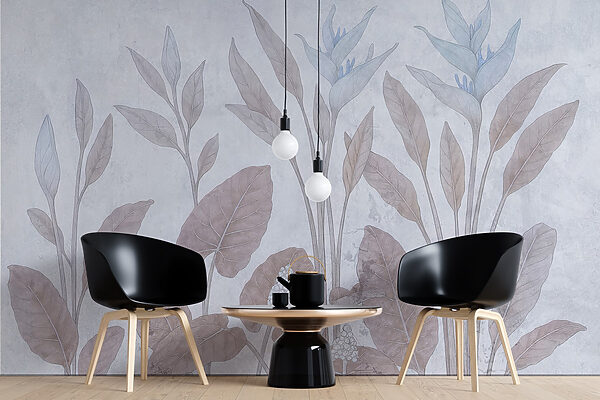 Delicate botanical design in soft tones