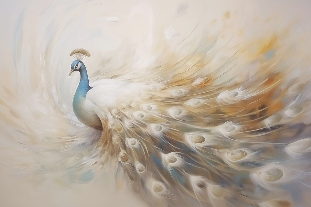 Wall murals Painting of a peacock Wall murals Painting of a peacock