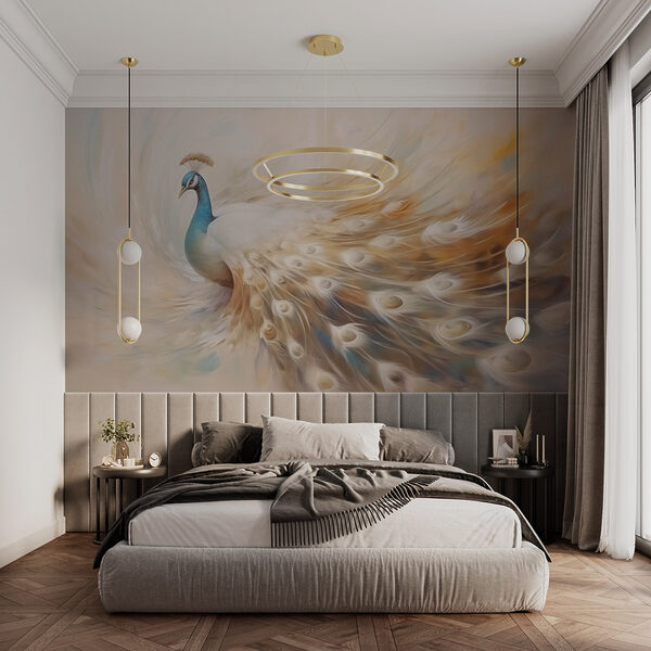 Wall murals Painting of a peacock Wall murals Painting of a peacock