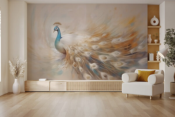 Wall murals Painting of a peacock Wall murals Painting of a peacock