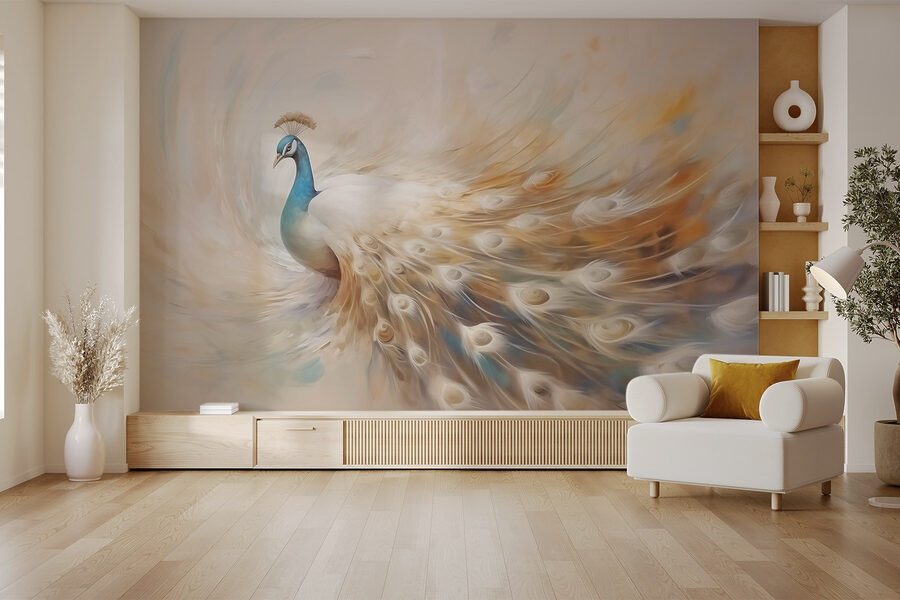 Wall murals Painting of a peacock