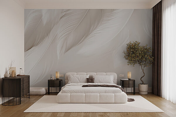 Λεπτά φτερά σε απαλό φόντο Ταπετσαρίες Λεπτά φτερά σε απαλό φόντο