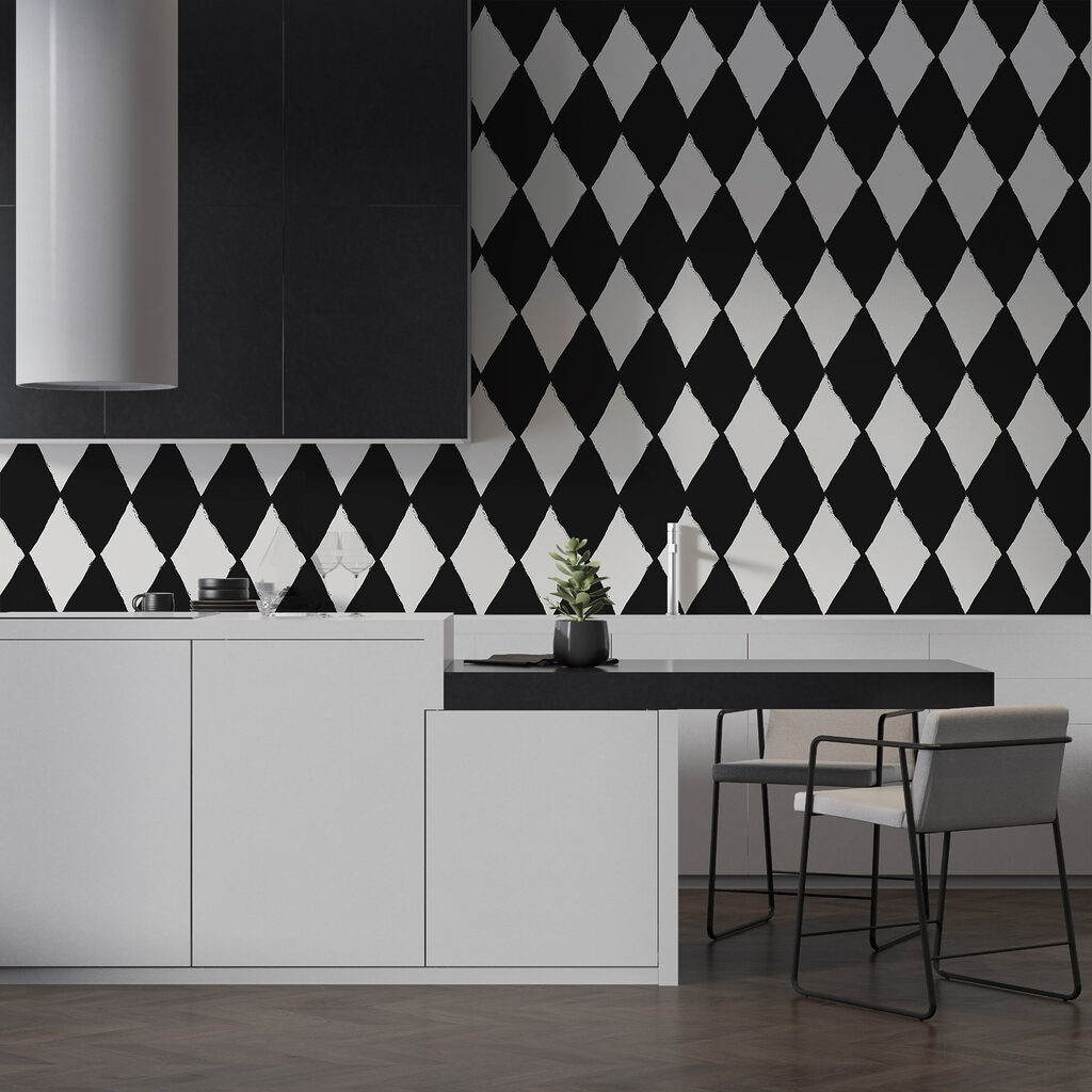 Black and white diamond pattern