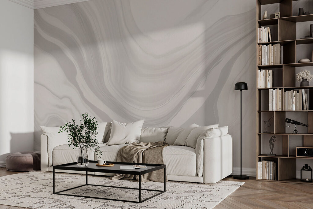 White and gray marbled surface